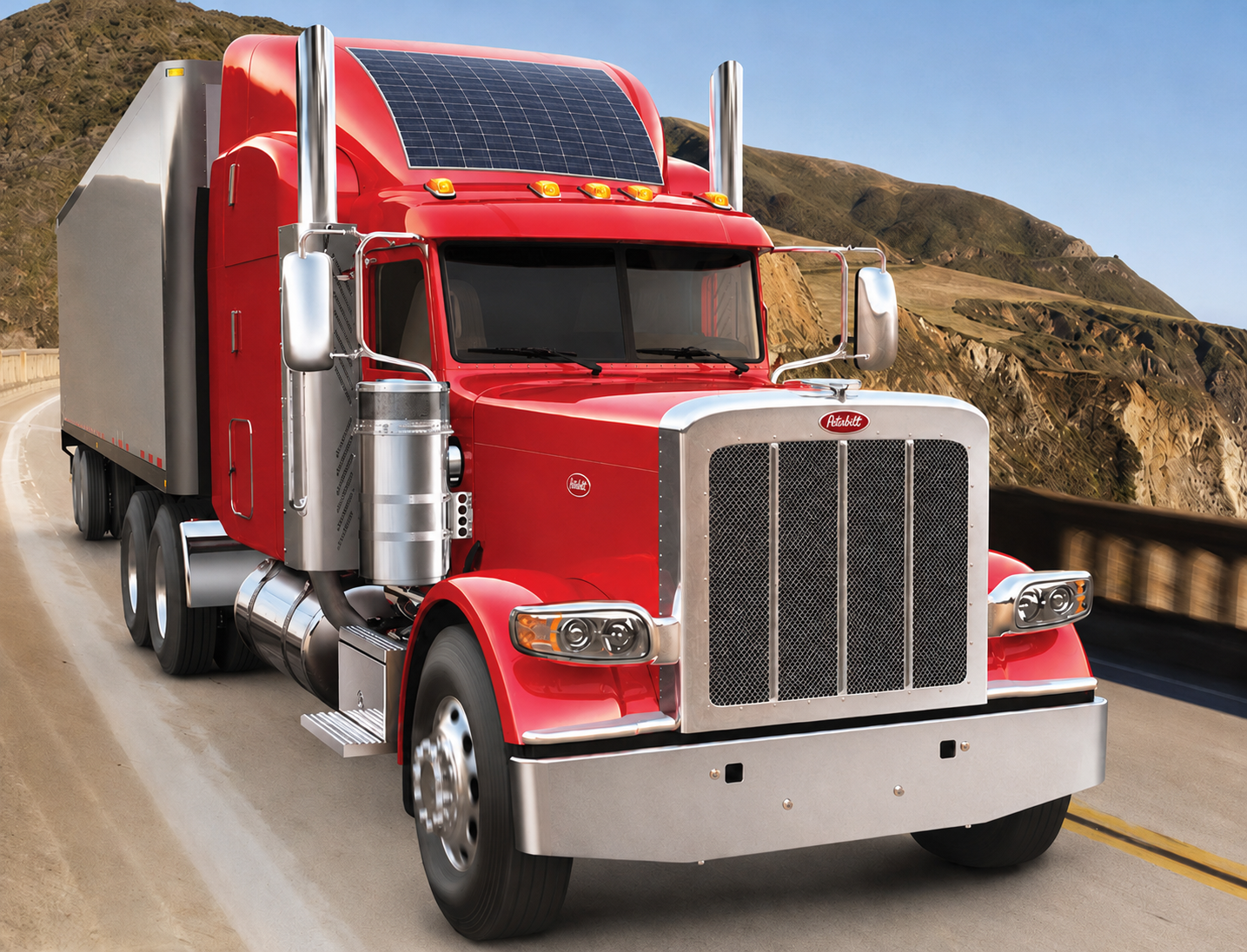 Peterbilt heavy-duty truck solar application photo 1