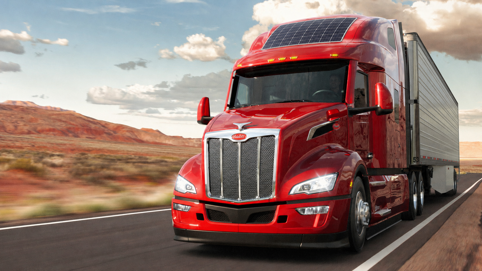 Peterbilt heavy-duty truck solar application photo 2